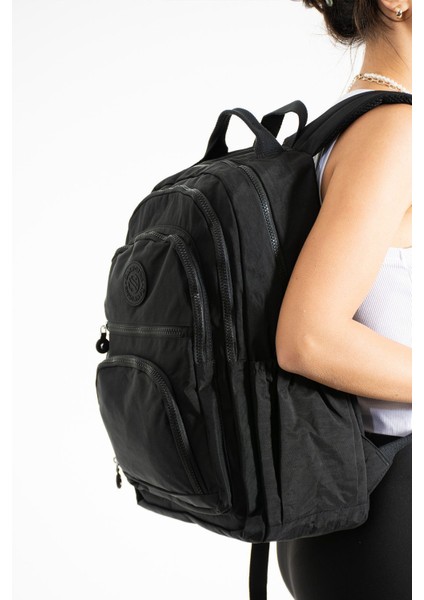 Unisex Suya Dayanıklı Krinkıl Kumaş Çok Gözlü Orta Boy Laptop Okul ve Sırt Çantası modelleri
