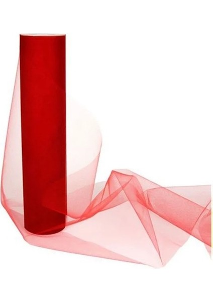 Kırmızı Tül 70CMX500CM 5 Metre Süsleme Paketleme Tülü