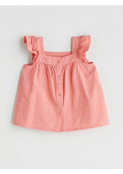 Yeni Sezon Kare Yaka Basic Kiz Bebek Bluz ve Sort 2'li - S5RG34Z1 fırsatları