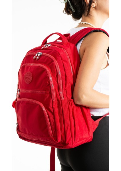 Unisex Suya Dayanıklı Krinkıl Kumaş Çok Gözlü Orta Boy Laptop Okul ve Sırt Çantası fiyatları