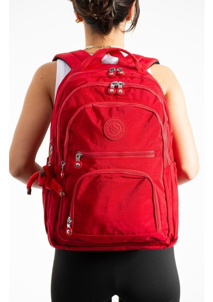 Unisex Suya Dayanıklı Krinkıl Kumaş Çok Gözlü Orta Boy Laptop Okul ve Sırt Çantası modelleri