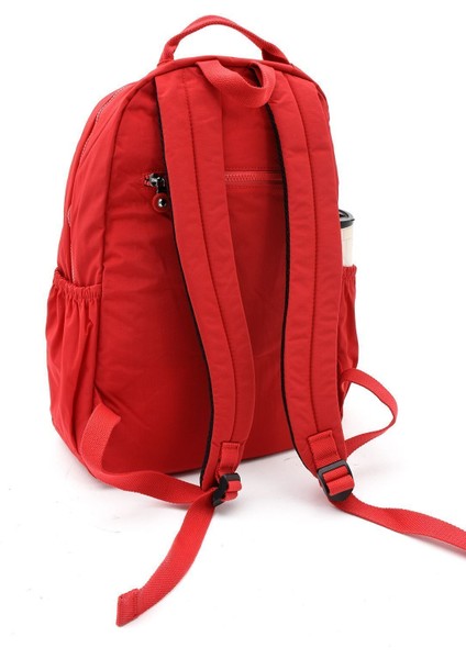 Unisex Suya Dayanıklı Krinkıl Kumaş Çok Gözlü Orta Boy Laptop Okul ve Sırt Çantası