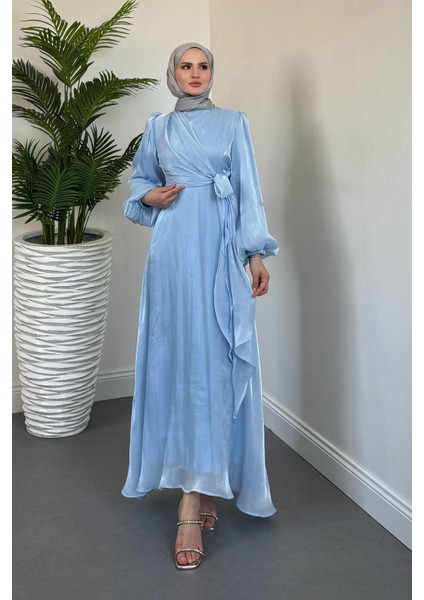 Celia Yandan Bağlamalı Janjan Abiye Bebe Mavisi