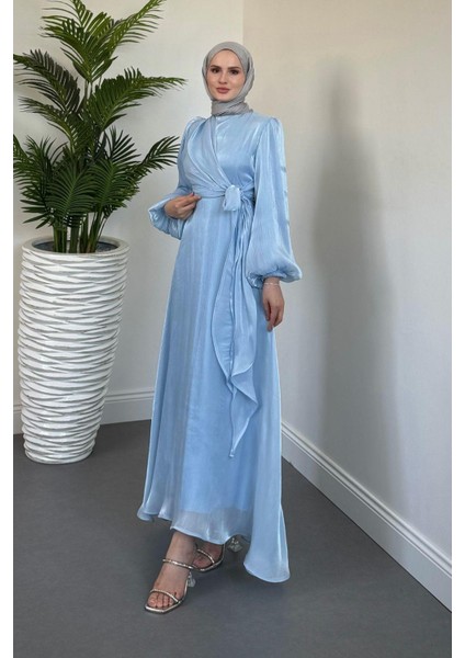 Celia Yandan Bağlamalı Janjan Abiye Bebe Mavisi modelleri