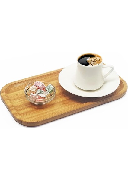 Bambu Lüx Dikdörtgen Servis 25 * 14CM, Sunumluk & Çerezlik Sunum Tabağı