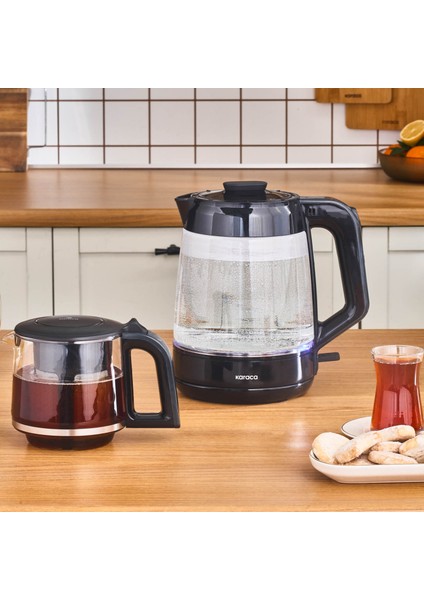 Glass Tea Xl 2 In 1 Cam Çay Makinesi Shiny Black fırsatları