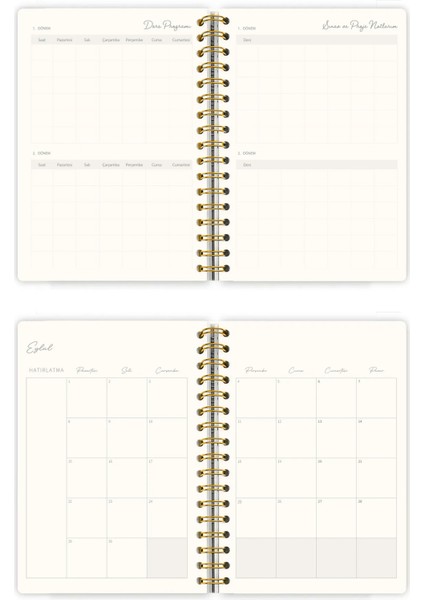 Spiralli Sert Kapak A5 Akademik Ajanda 2025-2026.