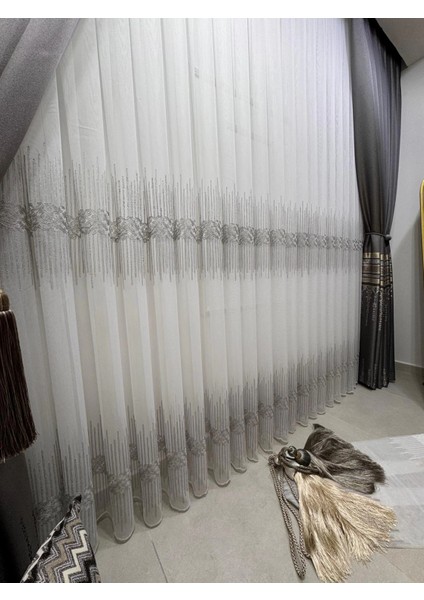 Nivemeshome Gümüş DSN:2502 V-105 1/3 Sık Pileli Tül Perde Apm fırsatları