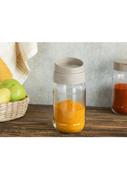 Koyu Bej Cam Baharatlık 370 Ml, Şık ve Pratik Mutfak Düzeni Için Ideal