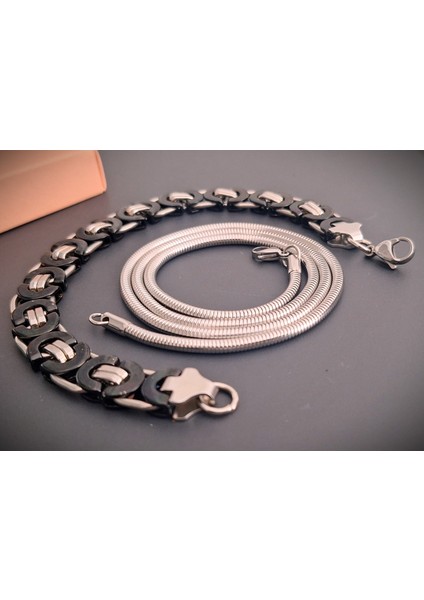 Voyageaccessory Ikili Ürün Fırsatı Paslanmaz Çelik Billeklik ve Erkek Kolye /ister Spor Ister Klasik Tarz fiyatları