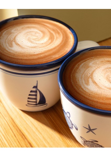 Marine Ocean 2'li Kupa Seti - Mavi/Beyaz - 245 ml fiyatları