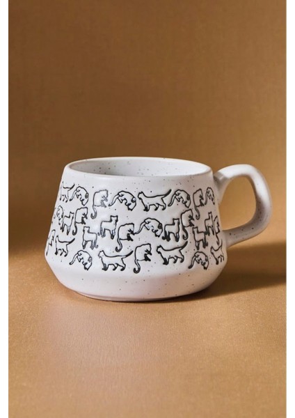 Kedi Beyaz Kupa 450 ml
