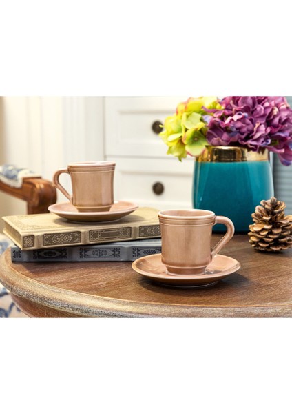 Beaute 2 Kişilik Kahve Fincanı Takımı - Pudra - 100 M