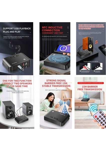 Bluetooth Alıcı 5.0 Bluetooth Receiver Kumandalı 5.0 Bluetooth Alıcı T10 indirimleri