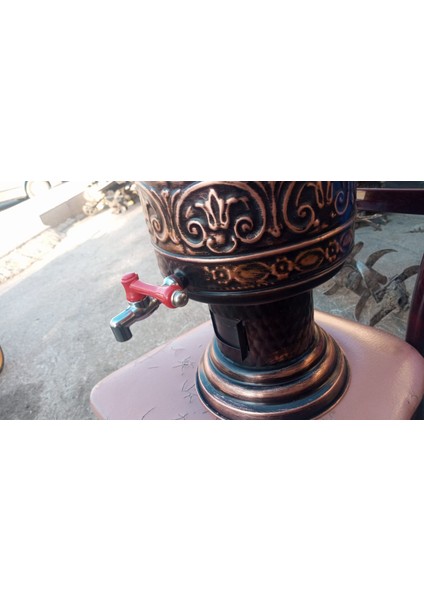 5 Lt Kabartmalı Bakır Semaver Bakır Demlik BS05-K Crm.bkr.smvr, One Size indirimleri