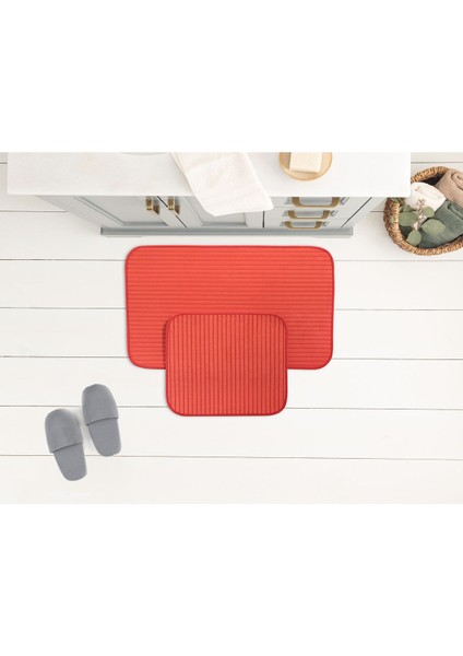 Mathılda 2'li Banyo Paspası - Turuncu - 50x80 cm fırsatları