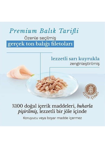 C278 Jelly Ton Balıklı ve Sarı Kuyruk Balığı Kedi Konservesi 85 Gr modelleri