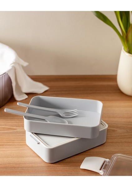 Bonnie Kaşıklı Beslenme Kutusu Gri Renkli Pratik Plastik 1000 ml Kız Çocuk İçin fiyatları