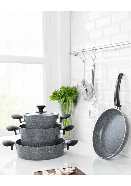 Gordes Granite Look 7 Parça Tencere Seti