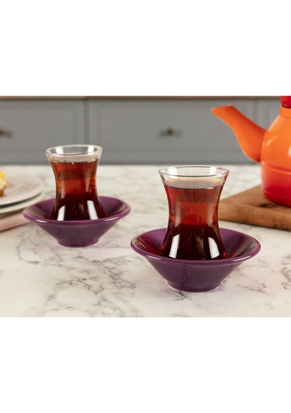 Bellavista 8'li Çay Seti - Mürdüm
