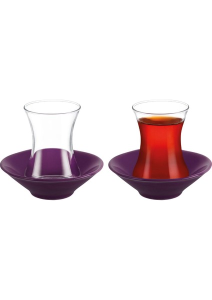 Bellavista 8'li Çay Seti - Mürdüm modelleri