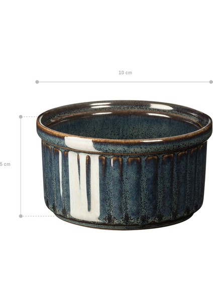 Porselen Sufle Kabı 2'li Set 10x5 cm Lacivert Fırın ve Bulaşık Makinesi Kullanımına Uygun modelleri