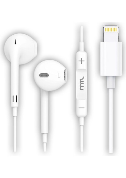iPhone 5c Uyumlu Tak Çalıştır Stero Lightning Kulaklık MT-A295