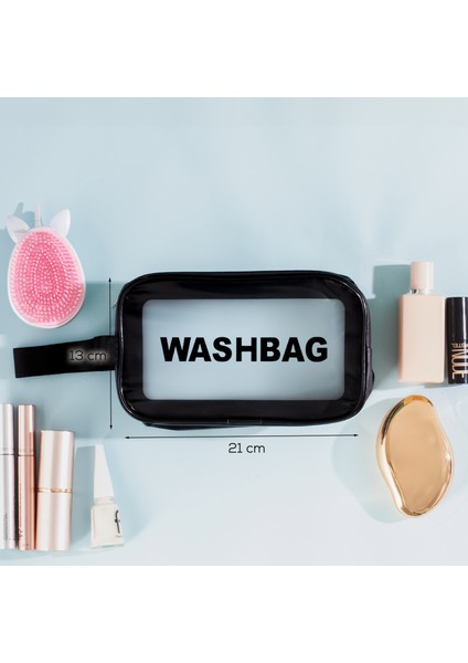 3140 Şeffaf Seyahat ve Makyaj Çantası Su Geçirmez Organizer Washbag 21 x 13 cm fiyatları