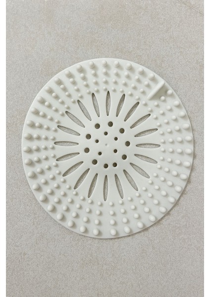 Beyaz Yuvarlak Silikon Banyo ve Mutfak Gider Tıkacı Süzgeç – Kaymaz Tabanlı Pratik Lavabo Filtresi