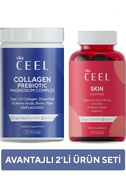 2'li Cilt Vitamini ve Magnezyum Complex, Collagen Tip 1, 3