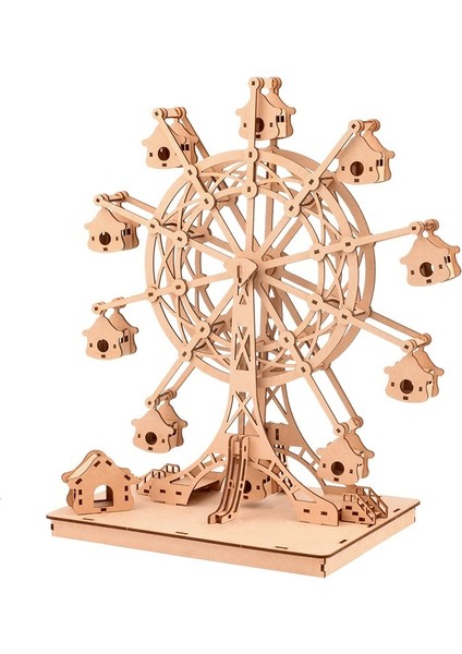 Dönme Dolap Montajı Çocuklar Için Üç Boyutlu Eğitici Yapboz 3D Ahşap Yapboz Modeli Yapboz (Yurt Dışından)