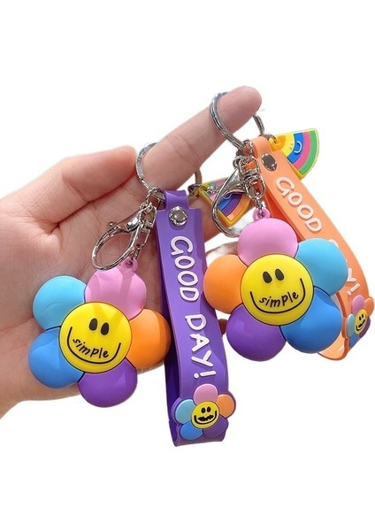 Kişiselleştirilmiş Yaratıcı Renkli Gülen Yüz Çiçek Sevimli Çizgi Film Anahtarlık Kolye Epoksi Araba Anahtarı Kolye (Yurt Dışından) fiyatları