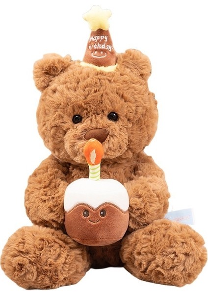 Doğum Günü Şapka Hediye Ayı Bebek Ayı Peluş Oyuncak Yastık Kek Ayı Bebek (Yurt Dışından)