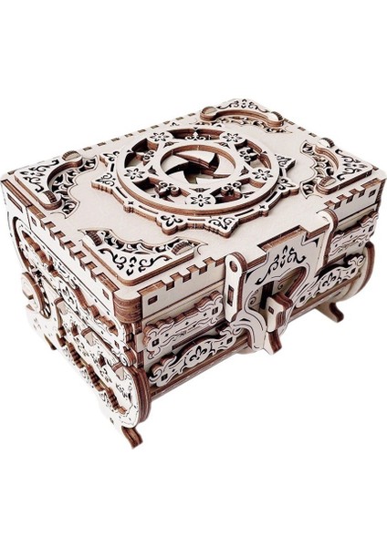 Kendin Yap Ahşap Bulmaca 3D Stereo Model Ahşap Mekanik Zor Montaj Antika Mücevher Kutusu (Yurt Dışından) fırsatları