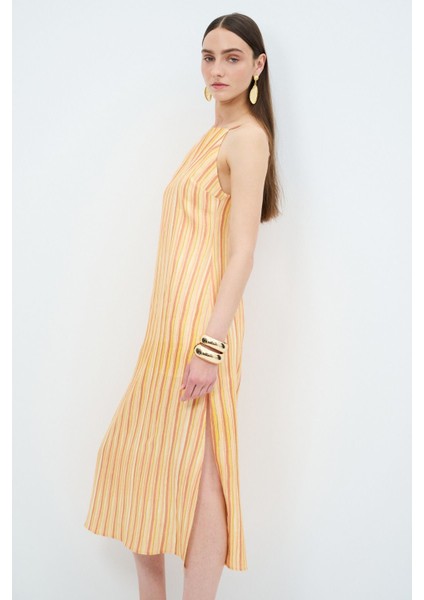 Halter Yaka Keten Elbise fırsatları