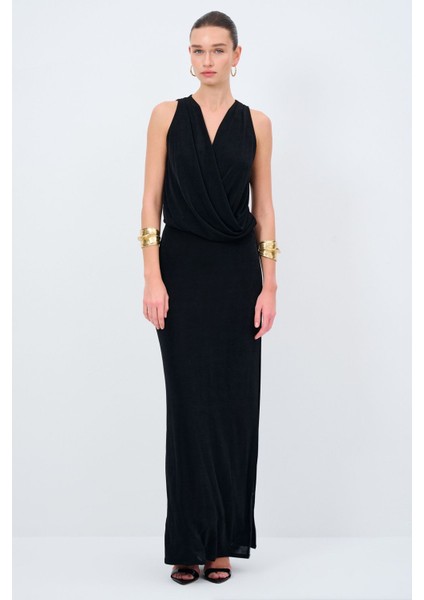 Moda Tutkusu Kolsuz Örme Elbise