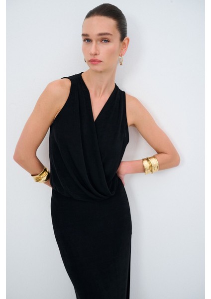 Moda Tutkusu Kolsuz Örme Elbise