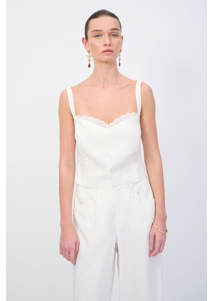 Moda Tutkusu Kolsuz Tencel Bluz