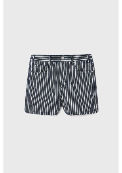 Moda Tutkusu Çizgili Denim Şort indirimleri