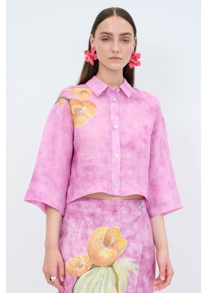 Desenli Keten Gömlek fırsatları