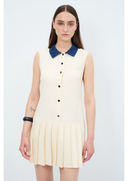 Erkek Yaka Mini Elbise