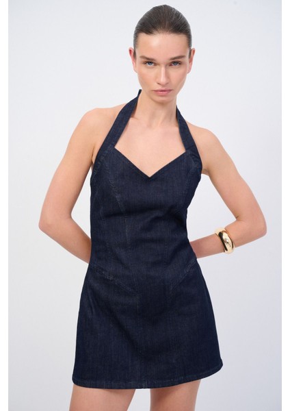 Moda Tutkusu Mini Denim Elbise fiyatları