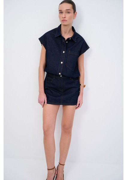 Moda Tutkusu Denim Kolsuz Tulum fırsatları