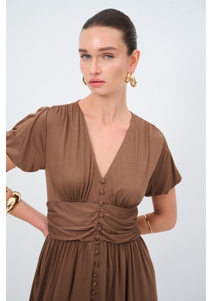 Büzgülü Modal Elbise modelleri