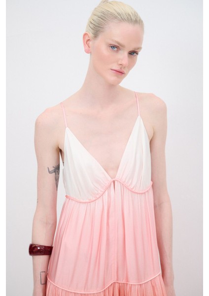 V Yaka Uzun Elbise modelleri