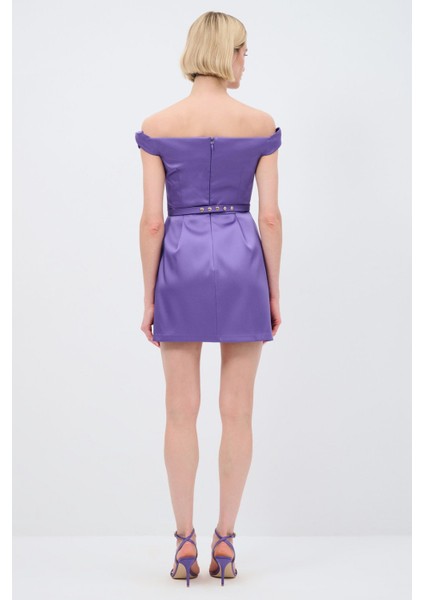 Mert Aslan Omuzları Açık Mini Tafta Elbise indirimleri