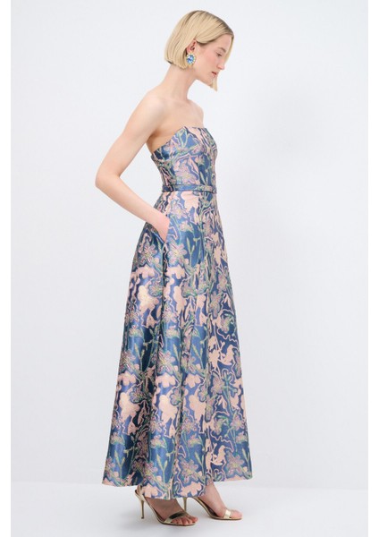 Mert Aslan Straplez Uzun Jakar Elbise fiyatları