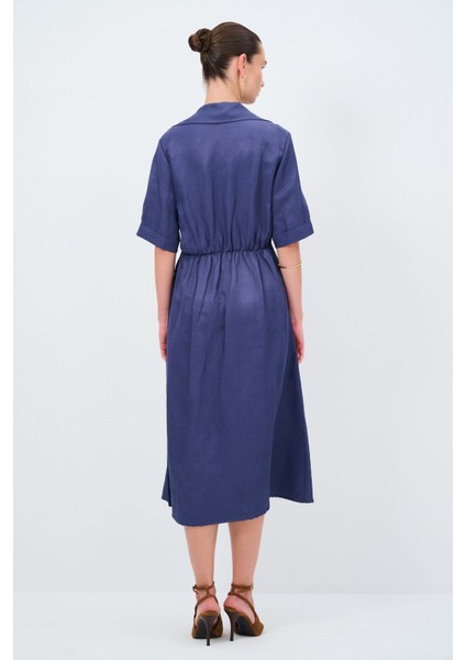 Toka Detaylı Uzun Kol Midi Boy Elbise indirimleri