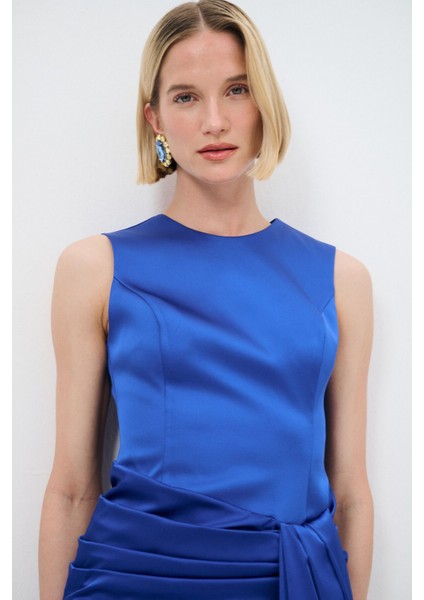 Mert Aslan Aksesuarlı Drapeli Tafta Elbise modelleri