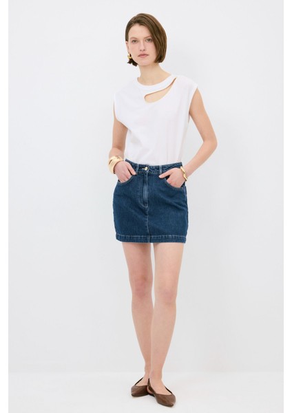 Cepli Mini Denim Etek indirimleri